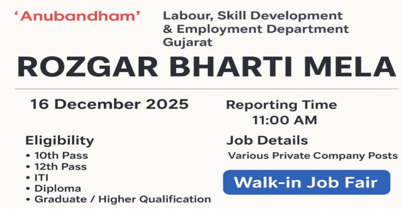 Rozgaar Bharti Mela Ahmedabad 2025