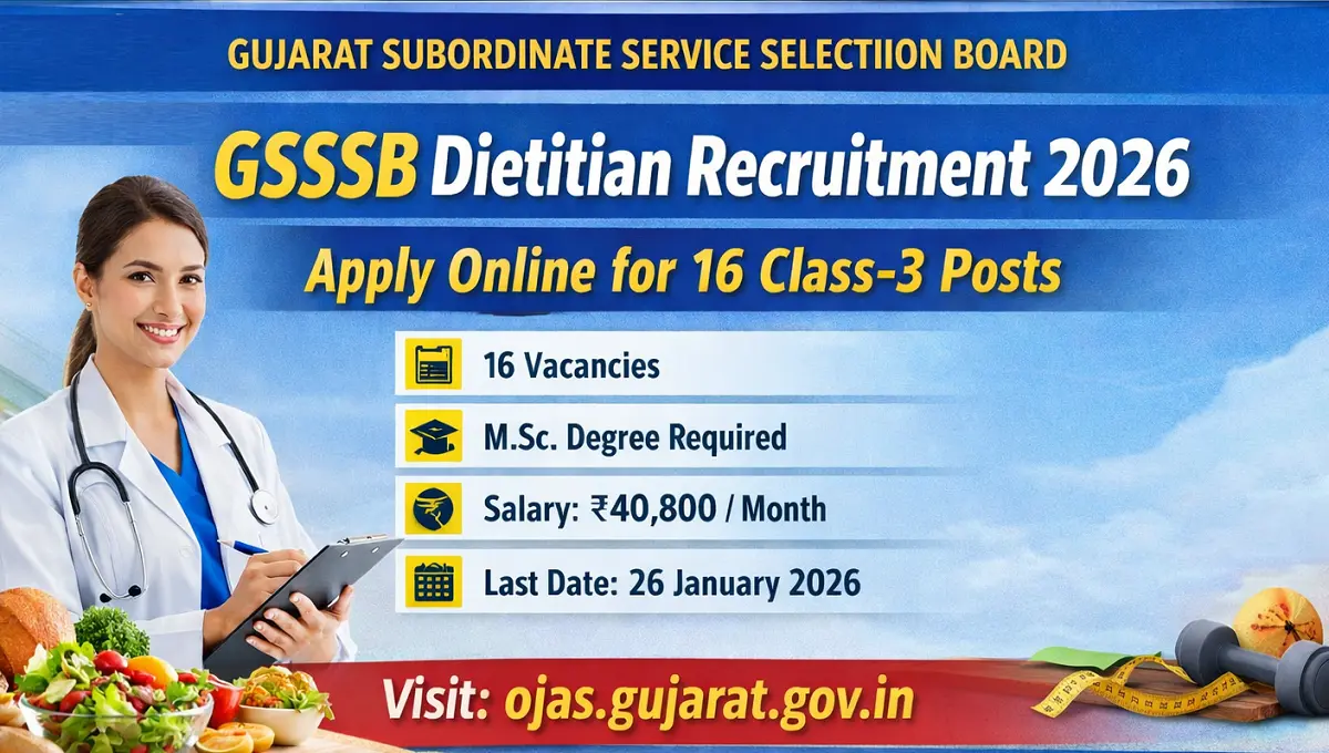 GSSSB Dietician Recruitment 2026