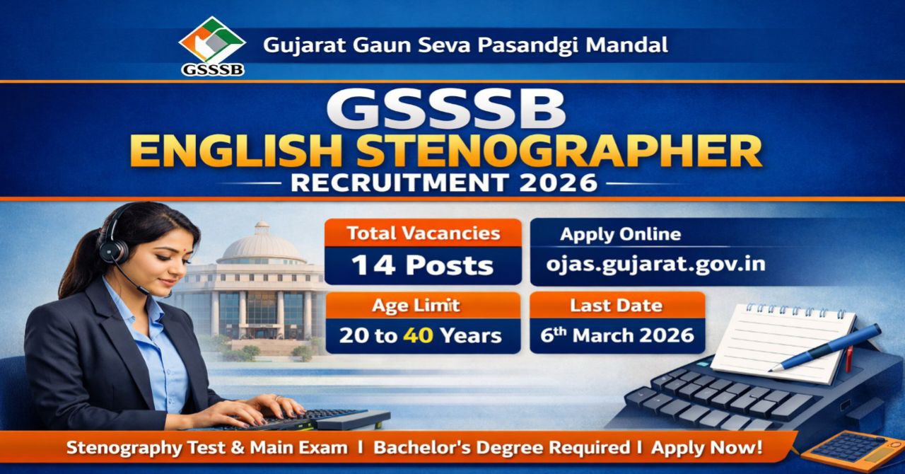 GSSSB English Stenographer Recruitment 2026