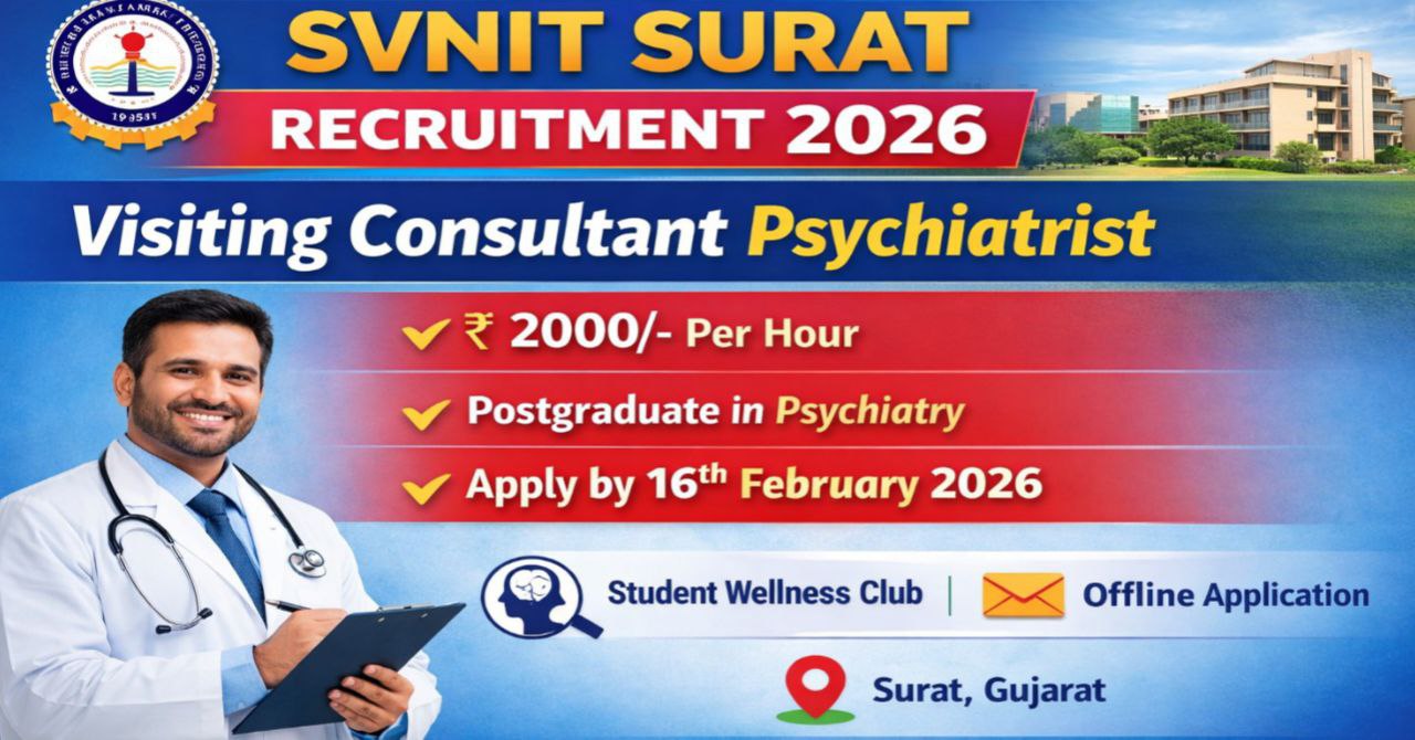 SVNIT Surat Visiting Consultant Psychiatrist Recruitment 2026